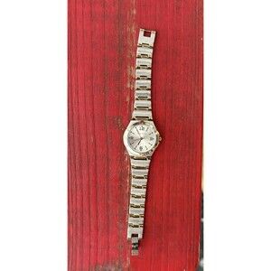 Anne Klein Y121F Womens Two Tone Stainless Steel Quartz Watch Silver Dial Preown